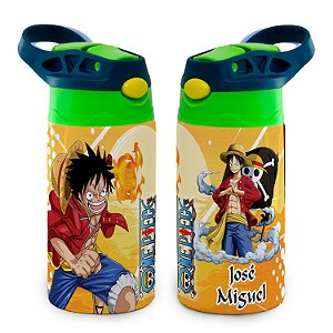 Garrafa One Piece Infantil Térmica, Aventura de Pirata e sua Tripulação!