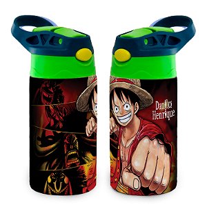Garrafa One Piece Soco Infantil Térmica, Aventura de Pirata e sua Tripulação!