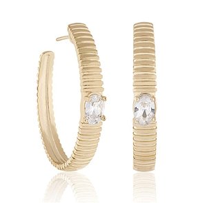 Argola Friso Zircônia Grande