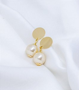 Brinco Redondo Liso + Pérola