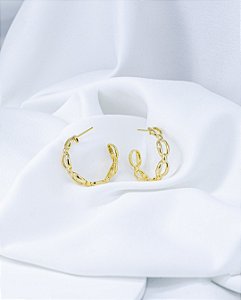 Argola Corrente Grossa Dourada