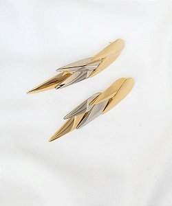 Brinco Folhas Ouro\Ródio