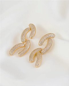 Brinco Elos Abertos Cravejados