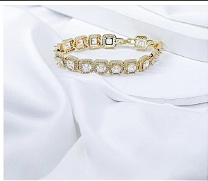 Pulseira Quadrados Cravejados