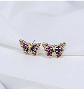 Brinco Borboleta com Zircônias