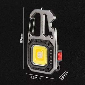 Lanterna Mosquetão Compacta com LED e Chaveiro