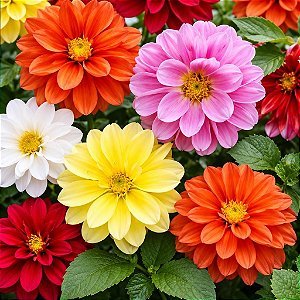 Dália Dobrada Sortida - Dahlia pinnata - 15 Sementes