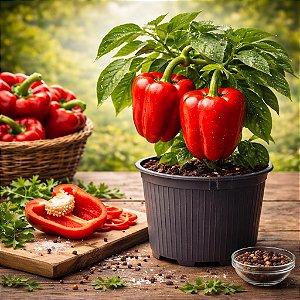 Pimentão Vermelho: 50 Sementes