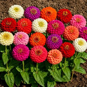 Zinnia Sortida Gigante da Califórnia: 50 Sementes
