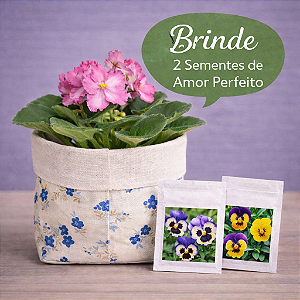 Cachepô de Tecido Estampado Dupla Face + Brinde