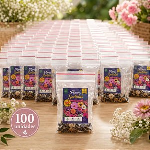 100 Kits de Flores Sortidas Embalagem Personalizável Para Lembrancinha