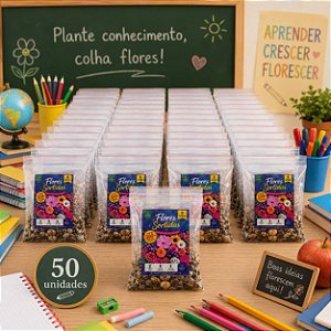 50 Kits de Flores Sortidas Embalagem Personalizável Para Lembrancinha