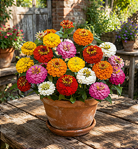 Zinnia Lilliput Sortido: 15 Sementes (Zinia)