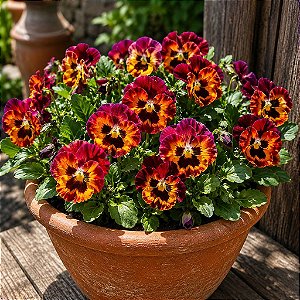 Amor Perfeito Vinho Dinamite - Viola tricolor: 15 Sementes