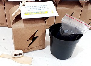AL056 - Brinde Plante e Cultive Kraft com Semente Personalizada - Evento Corporativo