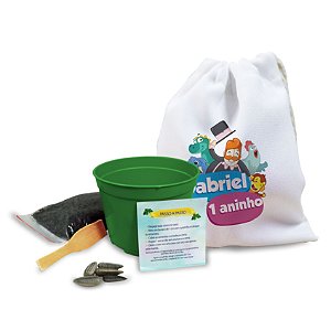 AL199 - Kit Para Plantar com Saquinho Personalizado e Sementes de Flores - Tema Mundo Bita