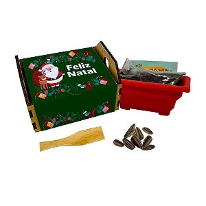 AL002 - Lembrancinha Eco Caixote mdf com Cinta Personalizada - Natal