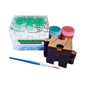 AL337 - Lembrancinha Quebra-Cabeça mdf 16 peças com Tinta e Pincel - Tema Heróis Hulk