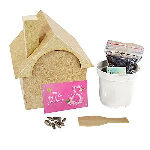 AL015 - Lembrancinha Plante e Cultive Casinha Mdf - Dia da Mulher