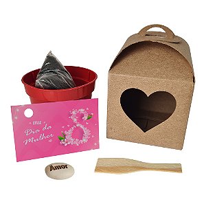 AL056 - Brinde Plante e Cultive Kraft com Semente Personalizada - Dia da Mulher