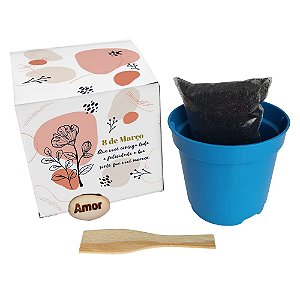 AL070 - Lembrancinha Eco Cubo com Semente Personalizada - Dia da Mulher