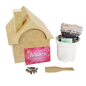 AL015 - Lembrancinha Plante e Cultive Casinha Mdf - Dia das Mães
