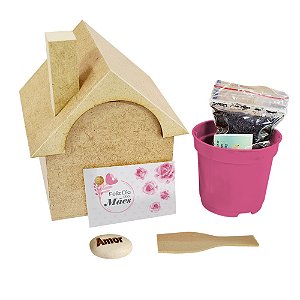 AL030 - Lembrancinha para Plantar Casinha mdf - Dia das Mães
