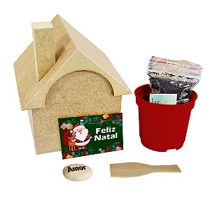 AL030 - Lembrancinha para Plantar Casinha mdf - Natal