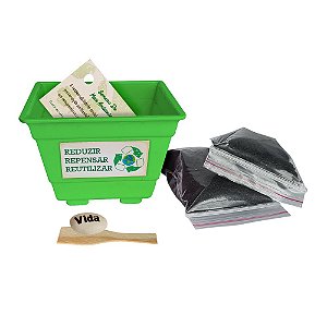 AL013 - Lembrancinha Vaso Grande com Semente Personalizada - Semana do Meio Ambiente