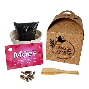 AL076 - Lembrancinha Cultivo Kraft com Sementes de Flores e Temperos - Dia das Mães