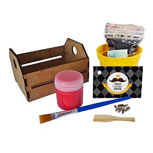 AL003 - Lembrancinha Caixote mdf com Tinta e Pincel 3mm - Dia dos Pais
