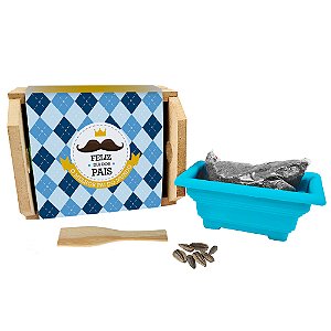 AL010 - Brinde Para Plantar Caixote com Cinta Personalizada - Dia dos Pais