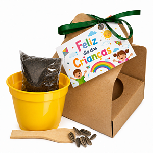 AL014 - Kit Cultivo Cestinha Kraft com Sementes de Flor ou Tempero - Natal