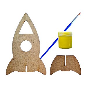 AL064 - Lembrancinha Foguete mdf com Tinta e Pincel - Natal
