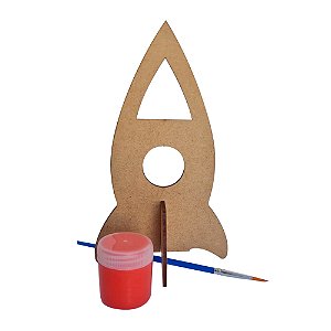 AL064 - Lembrancinha Foguete mdf com Tinta e Pincel - Semana do Meio Ambiente