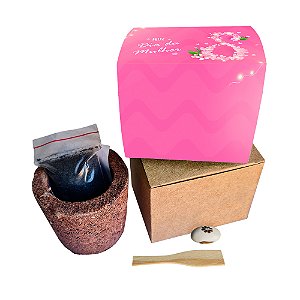 AL161 - Brinde com Vaso Sustentável e Semente Personalizada - Dia das Mulheres