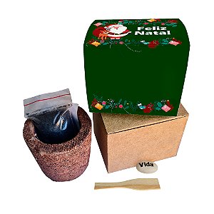 AL161 - Brinde com Vaso Sustentável e Semente Personalizada - Natal
