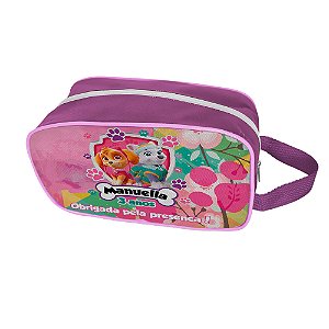AL235 - Brinde Porta Chuteiras Nylon Infantil - Tema Patrulha Canina Rosa