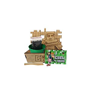 AL132 - Lembrancinha Kit Cultivo Minecraft com Flores ou Temperos - Minecraft
