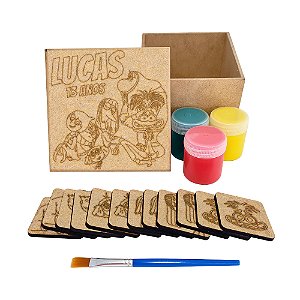 AL333 - Lembrancinha Kit Jogo da Memória mdf com Tinta e Pincel - Tema Divertidamente