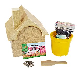 AL015 - Lembrancinha Plante e Cultive Casinha mdf - Fazendinha