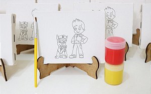 AL091 - Lembrancinha Pintura com Suporte para Tela e Gravação - Aniversário