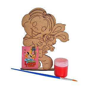 AL343 - Lembrancinha Pintura Turma da Mônica mdf com Tinta e Pincel - Mônica