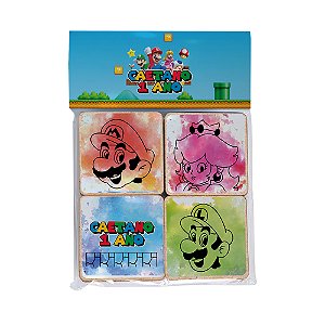 AL090 - Jogo da Memória mdf com adesivo Personalizado - Super Mario