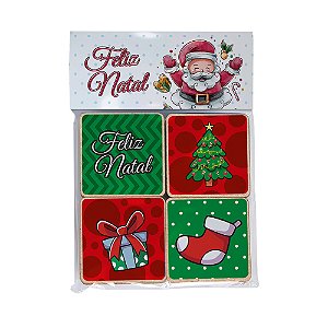 AL090 - Jogo da Memória mdf com adesivo Personalizado - Tema Natal