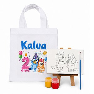 AL069 - Lembrancinha Kit Pintura com Sacolinha Personalizada - Tema Bluey