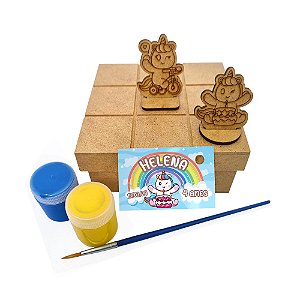 Al097 - Lembrancinha Jogo da Velha com Peças 3d - Tema Unicórnio