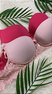 Sutiã meia taça com renda lateral e costas- Eagle Moda Intima