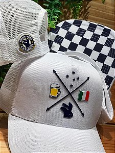 Boné Trucker Cachazeiros - Branco