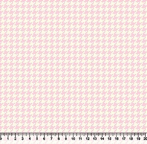 Tecido Tricoline Pied De Poule Rosa Bebê